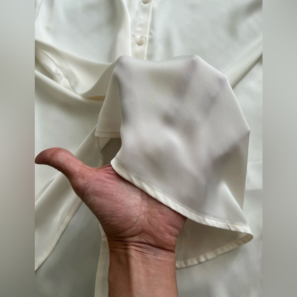 BUNDLE NWOT Express Oversized Satin Black White Button Up Shirt Blouse XSmall - Picture 12 of 15